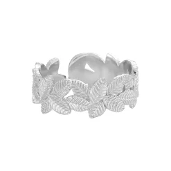 Dahlia ring m. blade, sølvbelagt