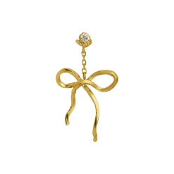 Dangling Flow Bow Earring Single, gold