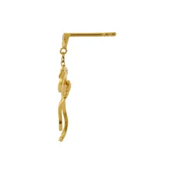 Dangling Flow Bow Earring Single, gold