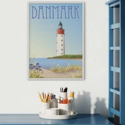 DANMARK Hvidt Fyr plakat