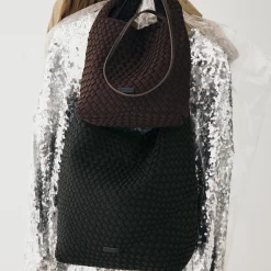 Day Braiding Handbag, chocolate plum