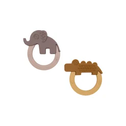 Deer Friends 2-pak bidelegetøj, mustard/powder