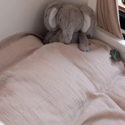 2-delt musselin babysengetøj, seabreeze beige