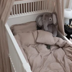 2-delt musselin juniorsengetøj, seabreeze beige