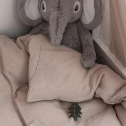 2-delt musselin juniorsengetøj, seabreeze beige