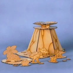 Dinosaur trælegetøj |Flugt fra vulkanen