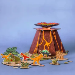 Dinosaur trælegetøj |Flugt fra vulkanen
