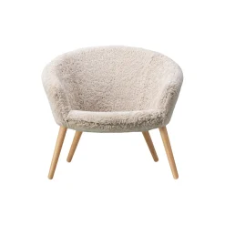 Ditzel loungestol, hvid/lakeret eg