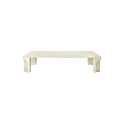 Doric Rectangular Coffee Table, neutral white