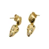 Double Moon Earrings, gold