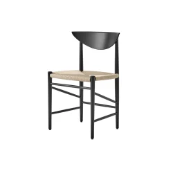 Drawn HM3 spisebordsstol, sortlakeret eg