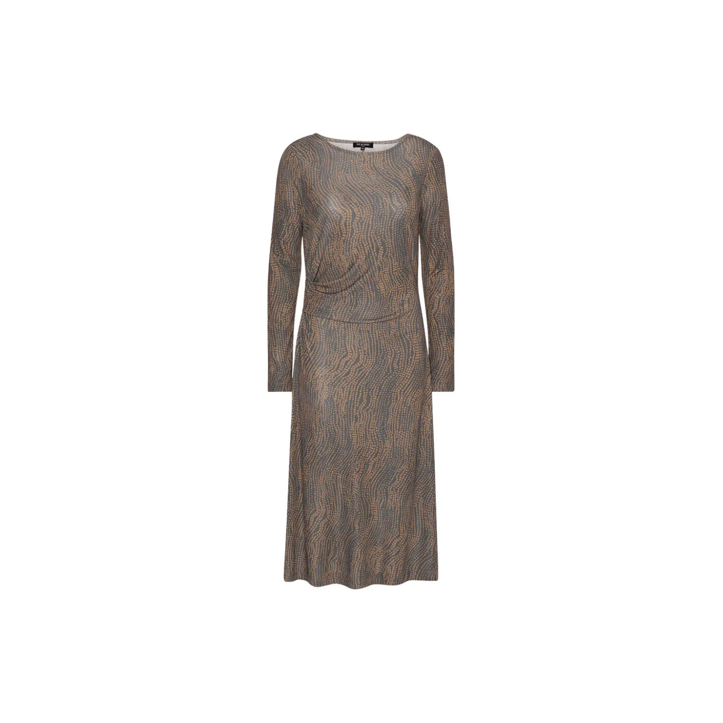 Dress With pleats, beige dotted