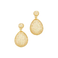 Drop Pave Øreringe, forgyldt