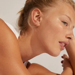 EANNA recycled huggie hoops, guldbelagt