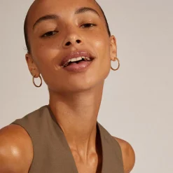 EBNA maxi krystal hoops, guldbelagt