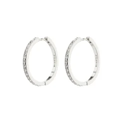 EBNA maxi krystal hoops, sølvbelagt