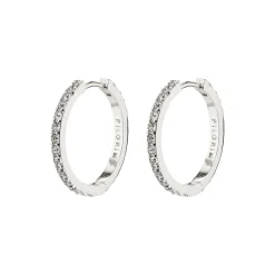 EBNA medium krystal hoops, sølvbelagt