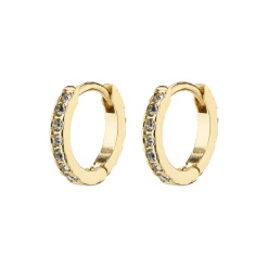 EBNA mini krystal huggie hoops, guldbelagt