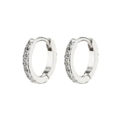 EBNA mini krystal huggie hoops, sølvbelagt