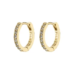 EBNA små krystal hoops, guldbelagt