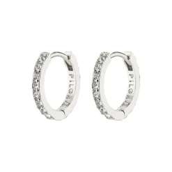 EBNA små krystal hoops, sølvbelagt