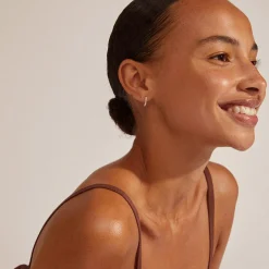 EBNA små krystal hoops, sølvbelagt