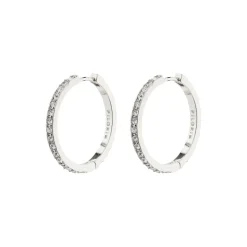 EBNA store krystal hoops, sølvbelagt