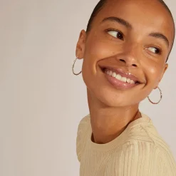 EDDY recycled organiske maxi hoops, sølvbelagt