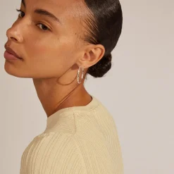 EDDY recycled organiske maxi hoops, sølvbelagt