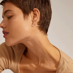 EDDY recycled organiske små hoops, sølvbelagt