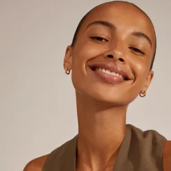 EDDY recycled organiske små hoops, guldbelagt