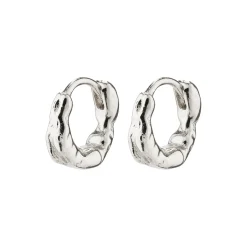 EDDY recycled små huggie hoop øreringe, sølvbelagt