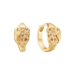 Edge øreringe, forgyldt sølv