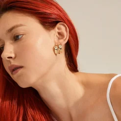 ELARA Organic Shaped Øreringe, gold plated