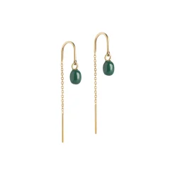 Eleanor øreringe, guld/petrol green
