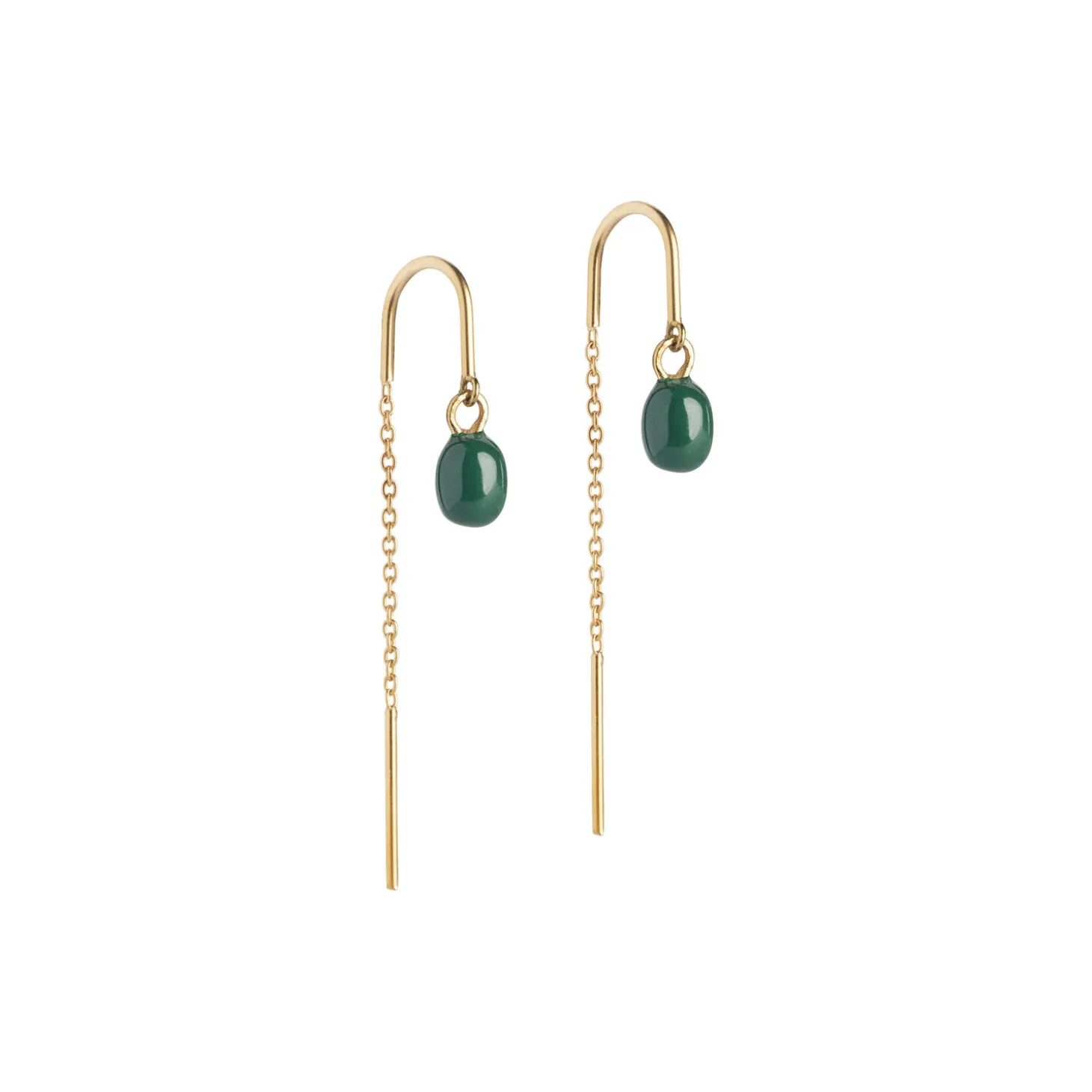 Eleanor øreringe, guld/petrol green
