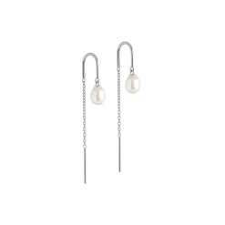 Eleanor øreringe, sølv/perle