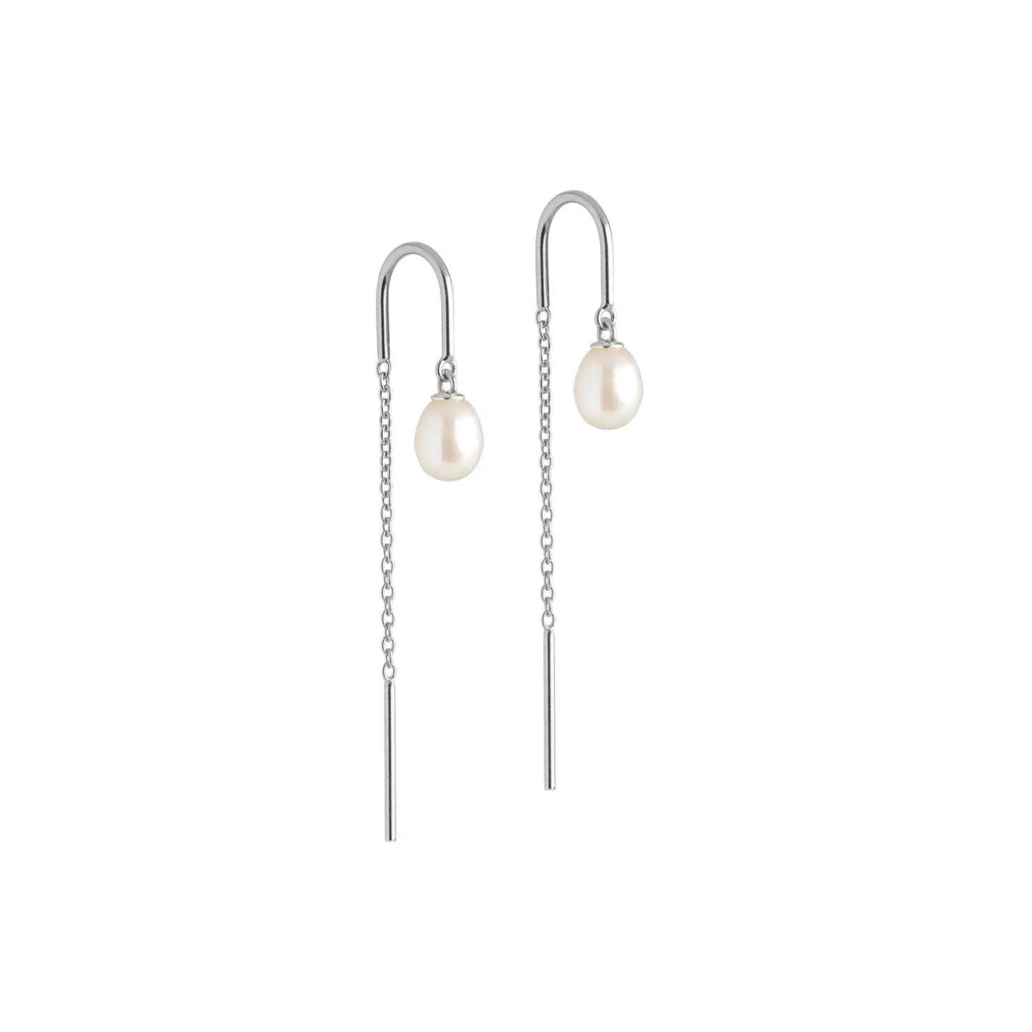 Eleanor øreringe, sølv/perle