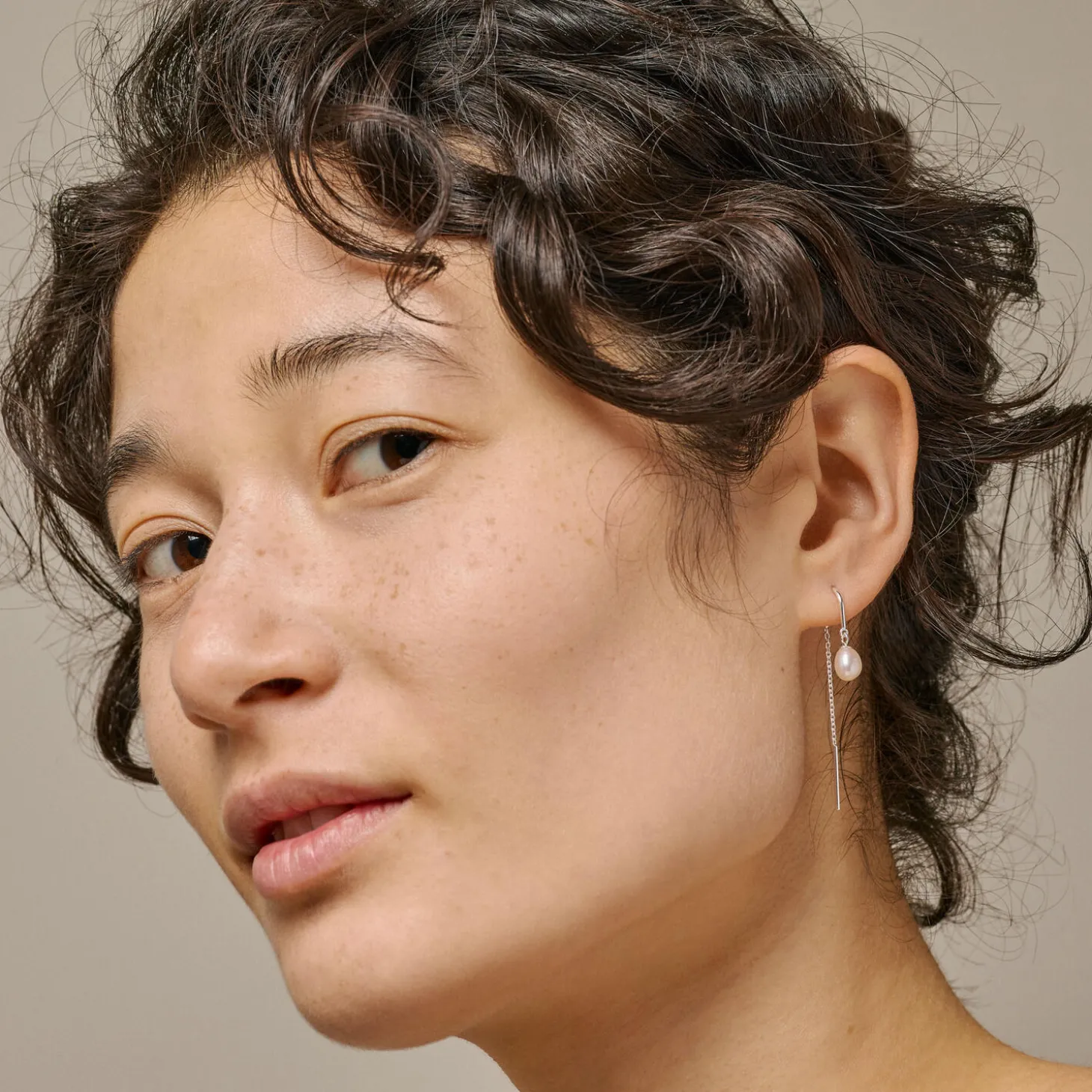 Eleanor øreringe, sølv/perle