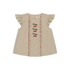 Ellie Frill Top, tea stripe