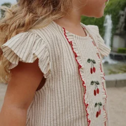Ellie Frill Top, tea stripe