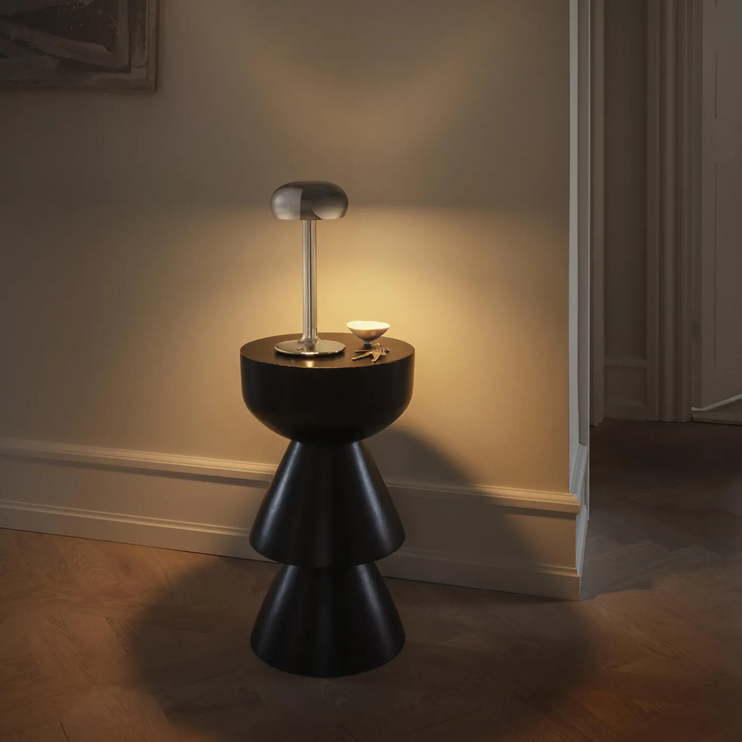 Emendo LED batterilampe, chrome