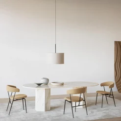 Epic Elliptical Dining Table, neutral white