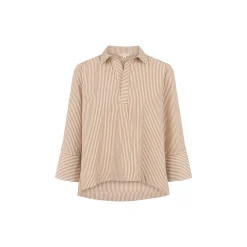 ESHella Blouse GOTS, brown stripe