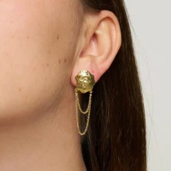 Esther Chain Øreringe, forgyldt