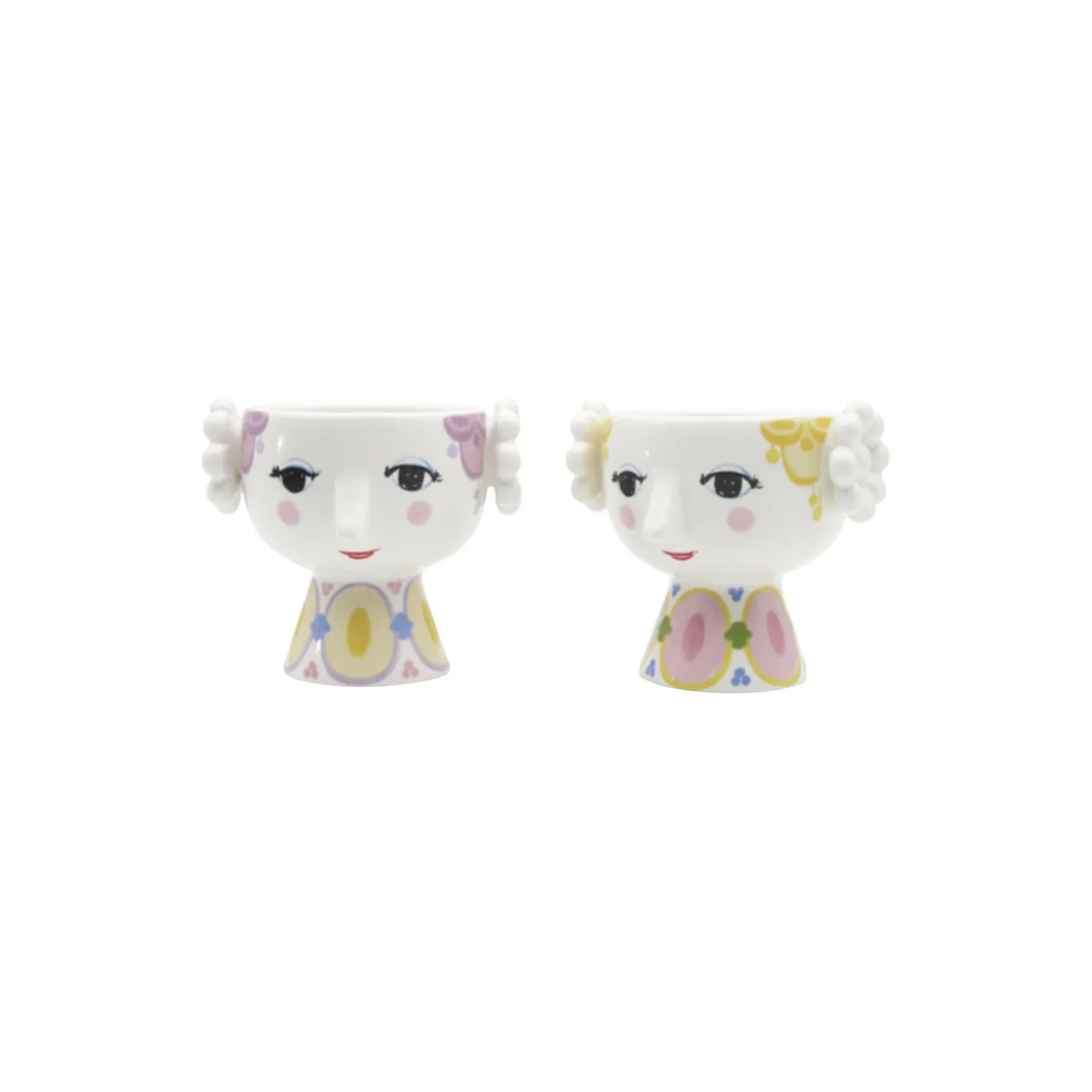 Eva fyrfadsstage 2 stk., gul/lavendel