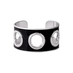 EYELET Bracelet, rhodium/black