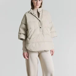 Feather down anorak, stone