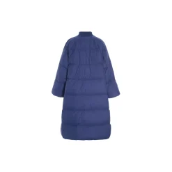 Feather down frakke med knapper, twilight blue