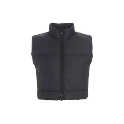 Feather down kort vest, black